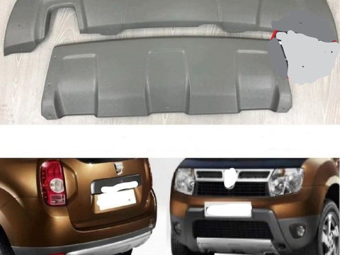 KIT PROTECTIE BARA FATA SI SPATE DACIA DUSTER 2009-2017 (culoare plastic-gri) - NOU