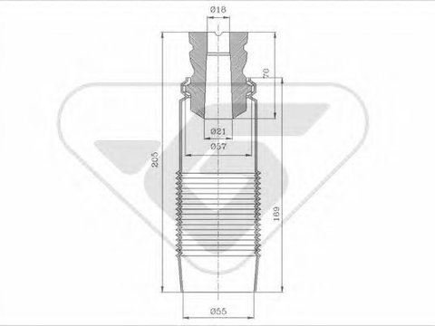 Kit protectie praf amortizor FORD FIESTA Mk IV (JA_, JB_) (1995 - 2002) HUTCHINSON KP065