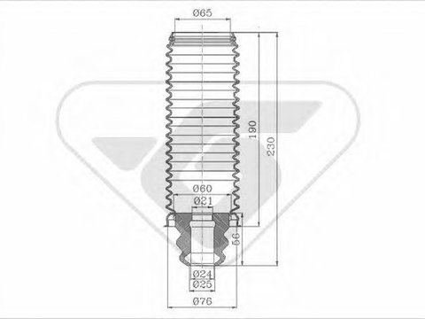 Kit protectie praf amortizor VW GOLF 5 (1K1) (2003 - 2009) HUTCHINSON KP039