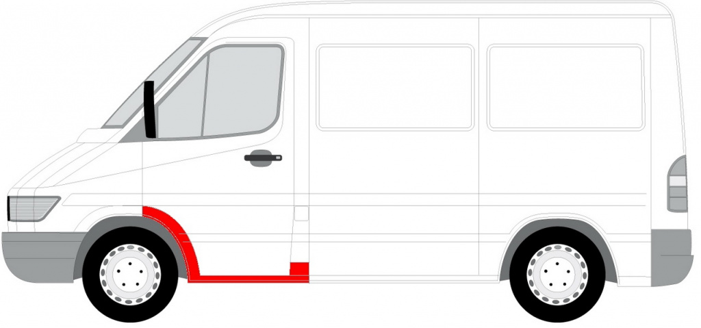Kit reparatie prag usa stanga fata pentru mercedes sprinter, vw lt 95-2006