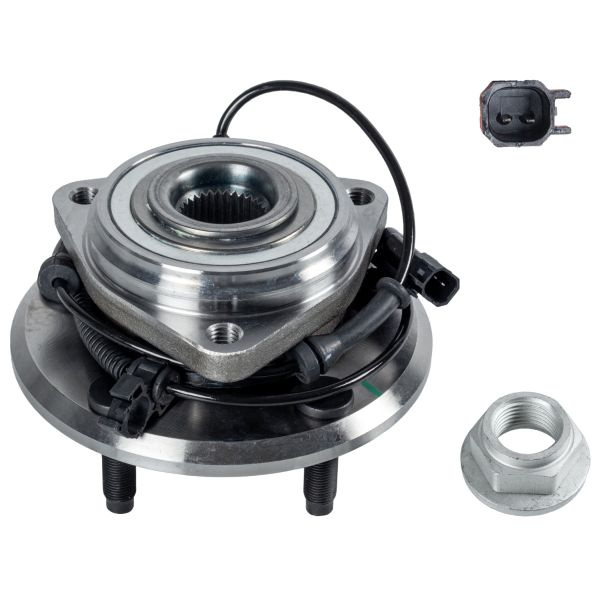 Kit rulment roata Set de rulment cu butuc Fata Dreapta/Stanga cu mufa 32x100x49 JEEP WRANGLER III 2.8D/3.6/3.8 04.07- BLUE PRINT ADA108218