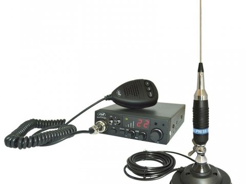 Kit Statie radio CB PNI ESCORT HP 8001 ASQ + Casti HS81 + Antena CB PNI S9 MAG