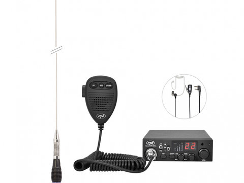 Kit Statie radio CB PNI ESCORT HP 8001L ASQ + Casti HS81 + Antena CB PNI ML100 cu magnet PNI-PACK24