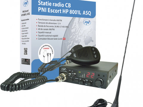 Kit Statie radio CB PNI ESCORT HP 8001L ASQ + Antena CB PNI Extra 48 cu magnet PNI-PACK39