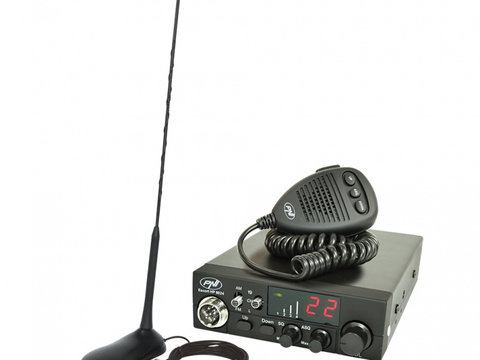 Kit Statie radio CB PNI ESCORT HP 8024 ASQ 12/24V + Antena CB PNI Extra 45 cu magnet PNI-PACK11
