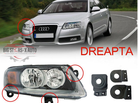 Kit suporti reparatie profesionala prindere far Audi A6 Allroad An producție 2007-2011 dreapta + holsuruburi