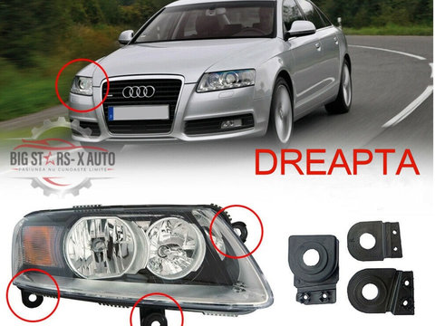 Kit suporti reparatie profesionala prindere far Audi A6 C6 avant An producție 2005-2008 partea dreapta +