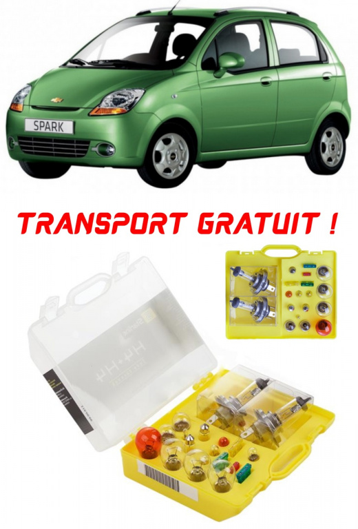 Kit trusa Set becuri H4 compatibila cu Chevrolet Spark din 2005 - 2010 , bec far, semnalizare , pozitie, iluminare numar, frana, plafoniera, stop frana Set-bec-H4-22