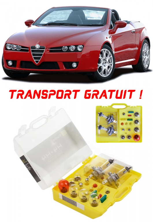 Kit trusa Set becuri H7 compatibila cu Alfa Romeo Spider din 2006 - 2010 , bec far, semnalizare , pozitie, iluminare numar, frana, plafoniera, stop frana Set-bec-H7-268