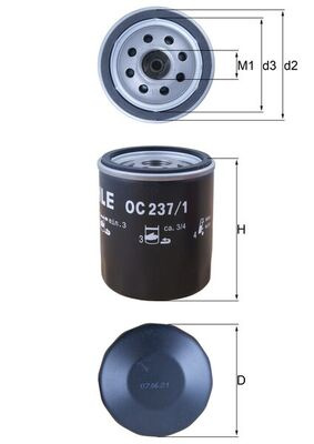KNECHT Filtru ulei OC237/1 pentru ROVER 75 (RJ) 1999 2000 2001 2002 2003 2004 2005