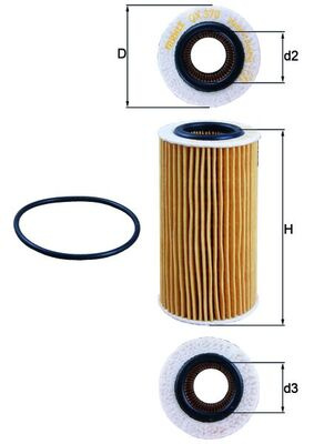 KNECHT Filtru ulei OX370D model VOLVO V50 (545) 2004 2005 2006 2007 2008 2009 2010 2011 2012