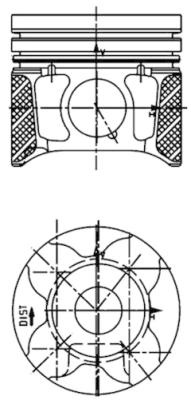 KOLBENSCHMIDT Piston 40179610 compatibil cu PEUGEOT 407 SW (6E_, 6D_) 9HY (DV6TED4); 9HZ (DV6TED4) 1560cc 109cp 80kW 2004 2005 2006 2007 2008 2009 2010