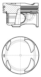 KOLBENSCHMIDT Piston 41108600 la masina SEAT ATECA (KH7, KHP) DADA; DPCA; DXDB 1498cc 150cp 110kW 2018 2019 2020 2021 2022 2023
