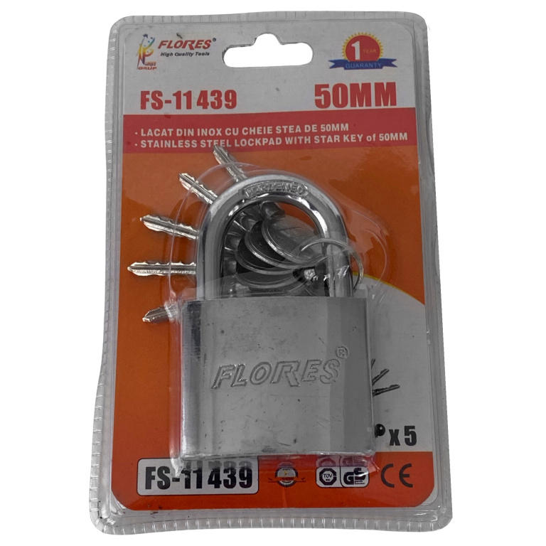 Lacat Inox Cu Cheie Stea De 38MM