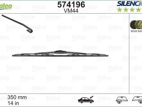 Lamela stergator 574196 VALEO pentru Toyota Ist Toyota Urban Chevrolet Aveo Fiat Sedici Hyundai I30 Hyundai Santa Nissan March Nissan Micra Toyota Vitz Toyota Yaris Toyota Yarisvitz Honda Fit Honda Jazz Hyundai Grand Nissan Note Opel Agila Honda Civi