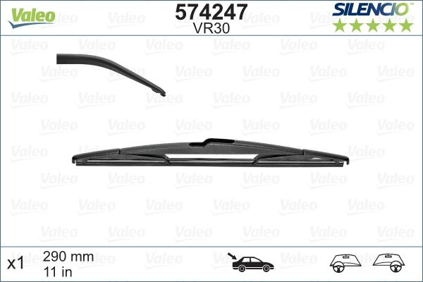 Lamela stergator 574247 VALEO pentru CitroEn C4 Fiat 500 Fiat Bravo Fiat Ritmo Mercedes-benz C-class CitroEn Ds3 Peugeot 5008 CitroEn C3 Peugeot 308 Mercedes-benz B-class Opel Astra CitroEn C5 CitroEn C2