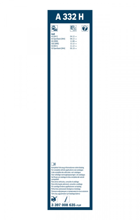 Lamela stergator BOSCH AUDI Q2 (GAB, GAG) 2016-2025 - 3 397 008 635
