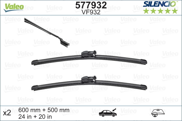 Lamela stergator # fata Land rover Discovery 2016 2017 2018 2019 2020 2021 2022 2023 2024 2025 # 577932 # VALEO
