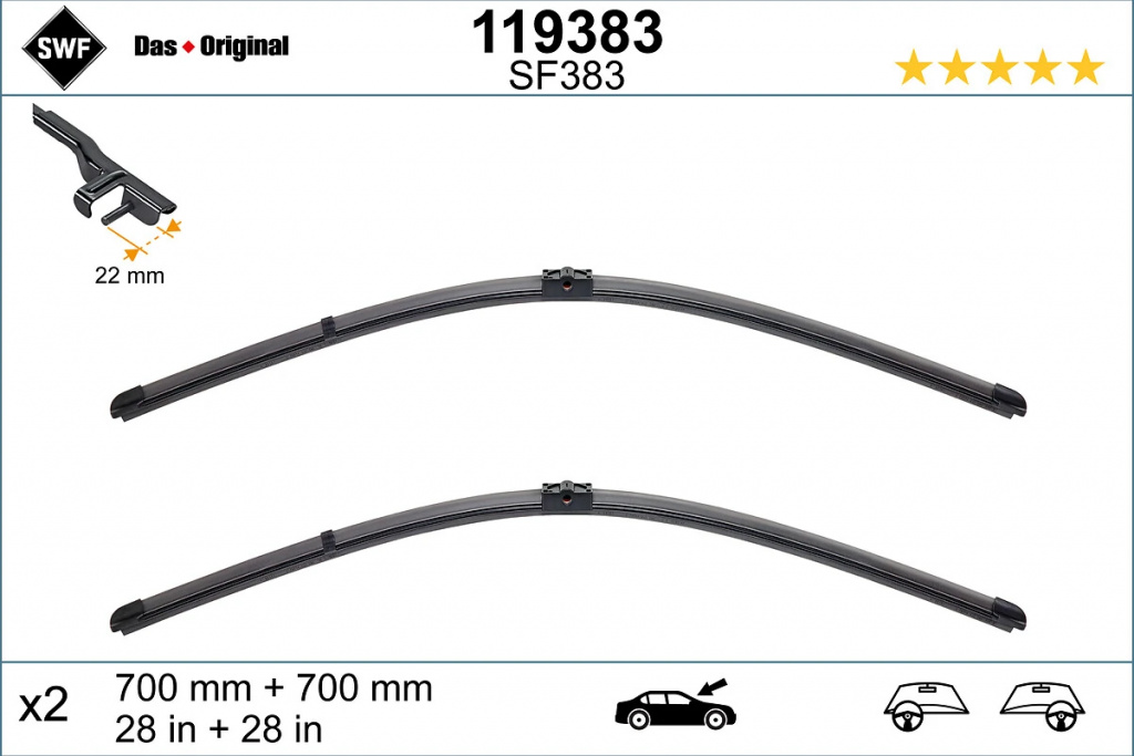 Lamela stergator fata SWF VW SHARAN (7M8, 7M9, 7M6) 1995-2010 - 119383