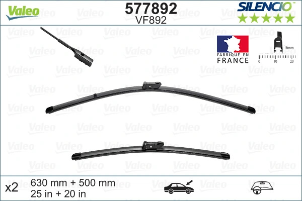 Lamela stergator fata Valeo AUDI Q5 (FYB, FYG) 2016-2025 - 577892