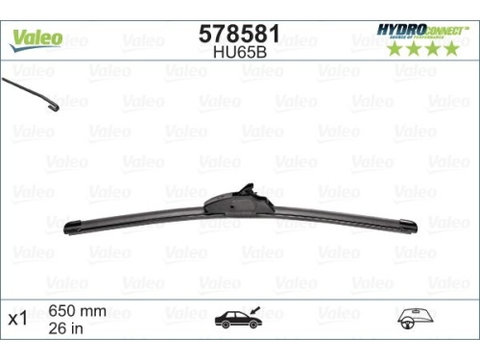 Lamela stergator Hidroconect Chrysler Voyager (Gs/Ns), 01.1996-12.1999, Chrysler Voyager (Rg/Rs), 01.2000-12.2004, Chrysler Voyager (Rg/Rs), 01.2005-01.2008, Kia Carens, 03.2013-, Peugeot 307 (3), 03.2001-09.2005, Fata, Dreapta, VALEO