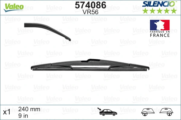 Lamela stergator spate Valeo TATA BOLT hatchback 2015-2020 - 574086