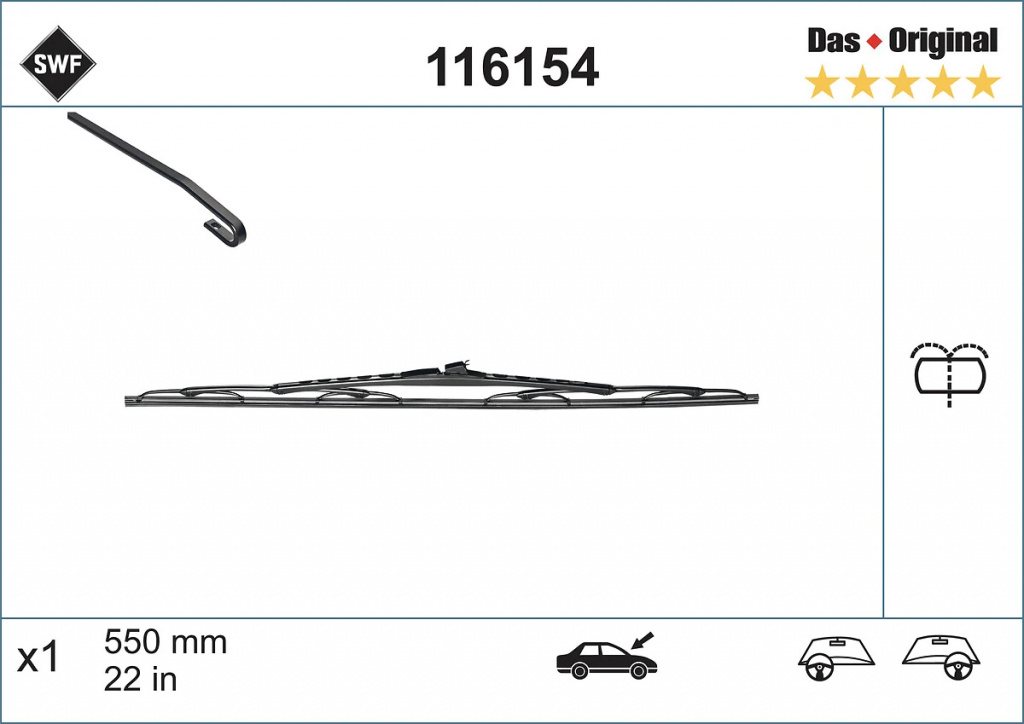 Lamela stergator SWF MERCEDES-BENZ VITO bus (W638) 1996-2003 - 116154