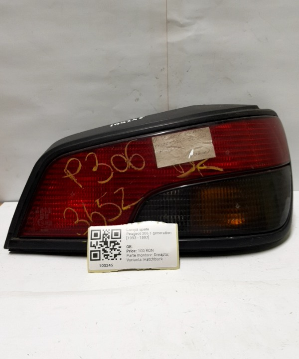 Lampă spate - Parte montare: Dreapta, Varianta: Hatchback - Peugeot 306 1 generation [1993 - 1997] Hatchback 5-doors