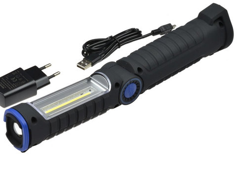 Lampa de lucru cu 2xLED Magneti Marelli 007935030030 3W 160 lm, 240 lm, cu incarcator, cu sistem de fixare, magnet, maner si comutator