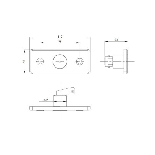 Lampa gabarit 110x45, LED, galbena, 12-3