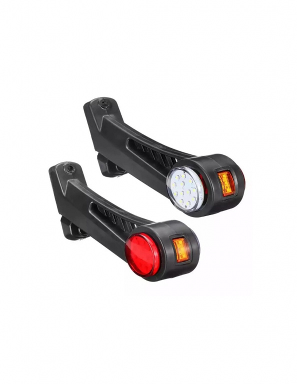 Lampa gabarit camion LED cu brat 60° 12/24V set 2buc Stanga/Dr - Alb/Rosu/Galben S8635G
