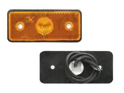 Lampa gabarit MERCEDES SPRINTER, 1995-2007, VW LT II, 1996-2005, partea stanga=dreapta, EU, cu cablu, dreptunghiular, montare surub cu spatiu 72mm, Latime: 113 mm, Inaltime: 45 mm, Adancime: 11 mm, 12/24V, LED, portocaliu