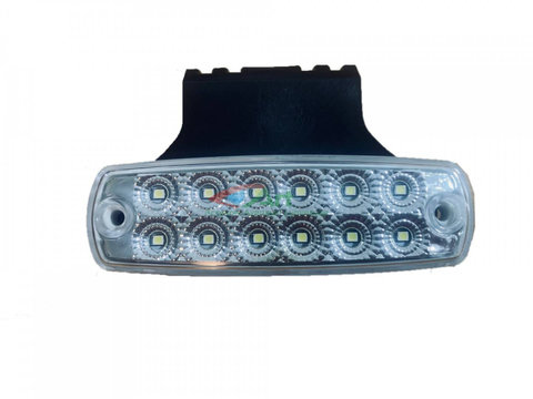 Lampa laterala cu suport 12 LED-uri 12V-24V ALB FR0177 B