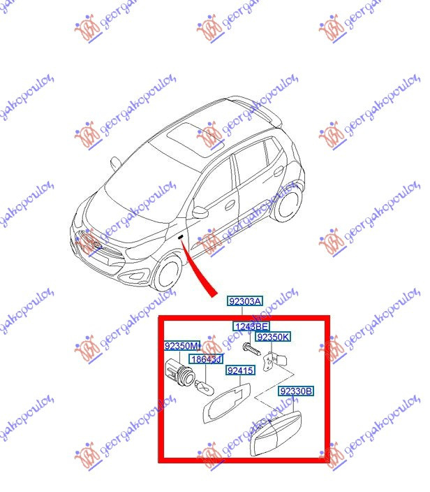 LAMPA LATERALA (O) - HYUNDAI HYUNDAI I10 13-16 , HYUNDAI, HYUNDAI I10 13-16, 371105502