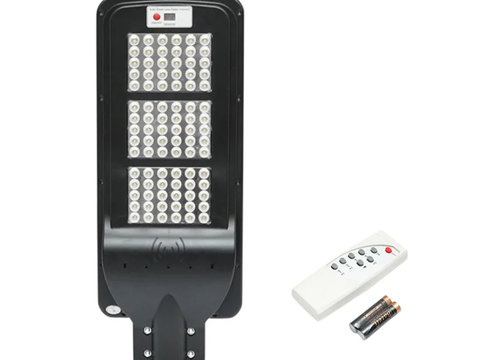 Lampa LED cu prindere pe stalp pentru iluminat stradal 6V/70W cu panou solar si senzor de miscare ERK AL-180221-6
