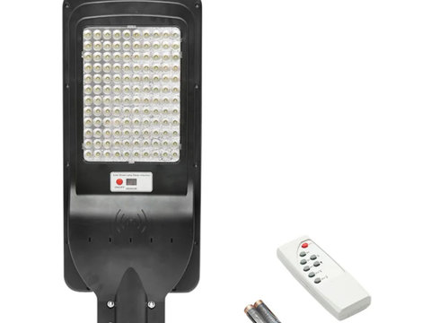 Lampa LED cu prindere pe stalp pentru iluminat stradal 6V/150W cu panou solar si senzor de miscare ERK AL-180221-2
