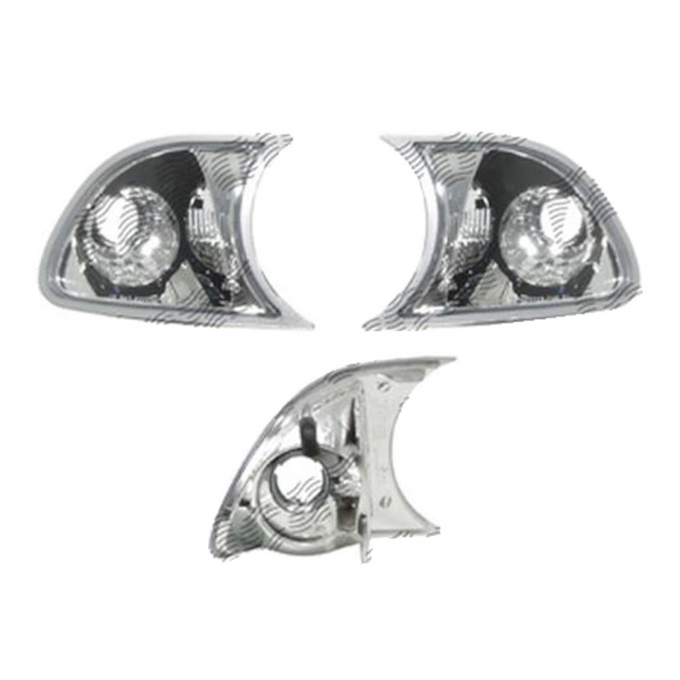 Lampa semnalizare fata Bmw Seria 3 (E46), Coupe/Cabrio, 05.1999-09.2001, partea Stanga+Dreapta, Fata, transparent, argintiu, tuning, Omologare: ECE, Taiwan