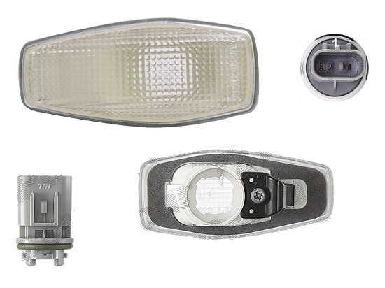 Lampa semnalizare laterala Hyundai Accent (Lc), 08.2002-08.2006, Terracan (Hp), 12.2001-09.2006, fata, Stanga = Dreapta, WY5W, alb, cu suport becuri, OE