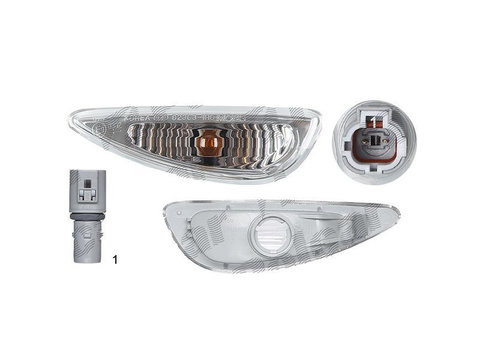 Lampa semnalizare laterala Hyundai Accent (Rb), 08.2010-, I30 (Gd), 03.2012-05.2012, Elantra (Md/Ud), 08.2010-05.2012, fata, Stanga, cu suport becuri,