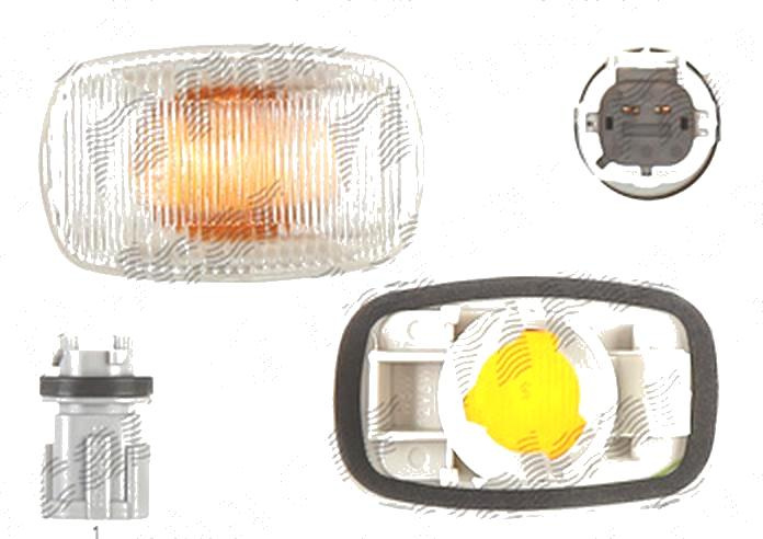 Lampa semnalizare laterala Isuzu D-Max, 01.2002-06.2012, fata, Stanga = Dreapta, alb, cu suport becuri, fara omologare, DEPO