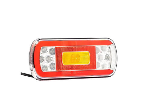 Lampa spate 220x100, 6 functii, cu ceata si numar, LED, FT-130PM Fristom