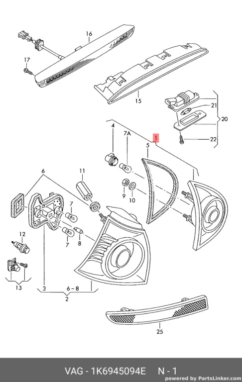 Lampa stop haion dreapta Volkswagen Golf