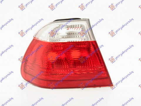 LAMPA STOP SPATE BMW SERIE 3 E46 1998->2005 Lampa spate exterioara stanga, rosu/alb, fara soclu, ptr Sedan (E46 Sedan/Break 5.98-10.01) PIESA NOUA ANI 2001 2002 2003 2004 2005