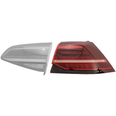Lampa stop spate dreapta VW GOLF 7 2012->2020 perioada 2013 2014 2015 2016 2017 2018 de la an de fabricatie 01/2017, rosu, dinamic, cu lampi LED, cu functie semnalizare, cu semnal LED, exterior, cu bec LED,