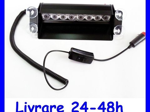 Lampa stroboscopica Flash 8W parbriz Rosu - Portocalie AL-280218-2