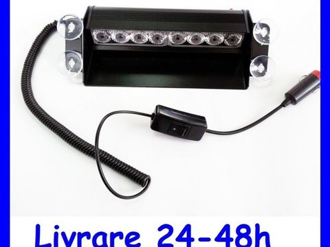 Lampa stroboscopica Flash 8W parbriz Rosu - Albastru AL-280218-2