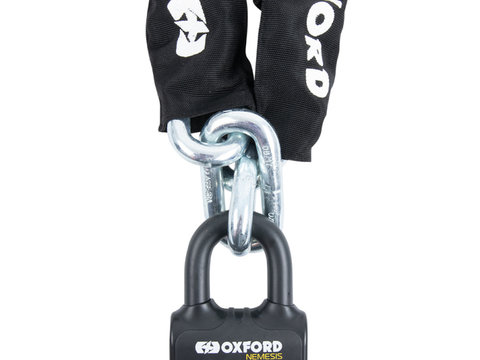 Lant Antifurt Moto Oxford Nemesis Chain Lock 16mm x 1.2m Otel Negru LK473