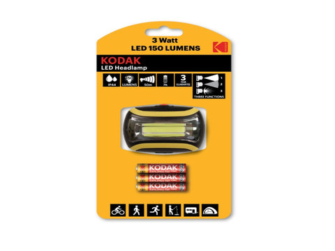 Lanterna frontala LED 3W, 150 lumeni, 3 moduri iluminat, Kodak ERK AL-270723-12