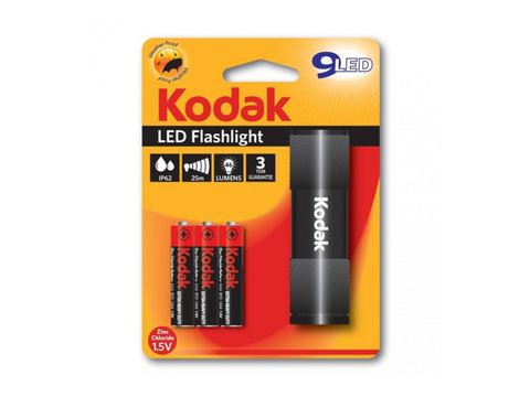 Lanterna KODAK 9 LED-URI, 46 lumeni, raza de actiune 25 m, IP62,3 baterii AAA ,diverse culori - Rosu AL-260723-13