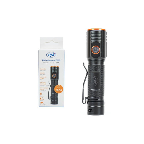 Lanterna PNI Adventure F650 cu LED 20W, 2000lm, di
